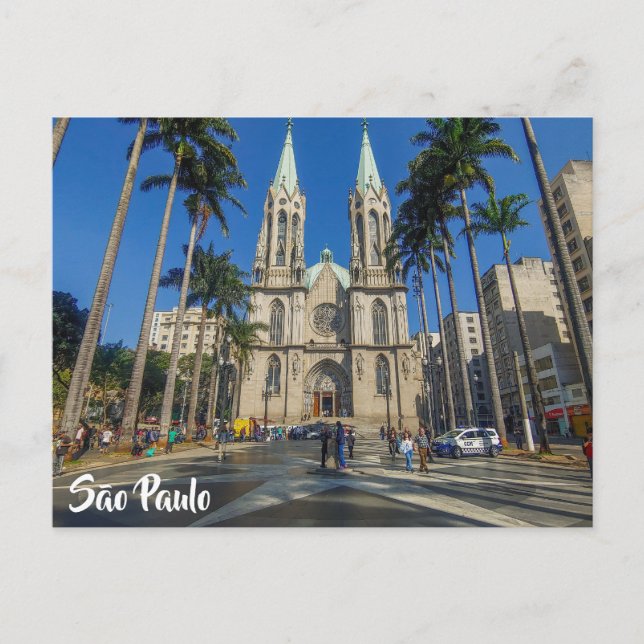Carte Postale São Paulo, Brésil, Cathédrale (Devant)