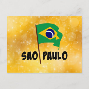 Carte Postale Sao Paulo, Drapeau du Brésil