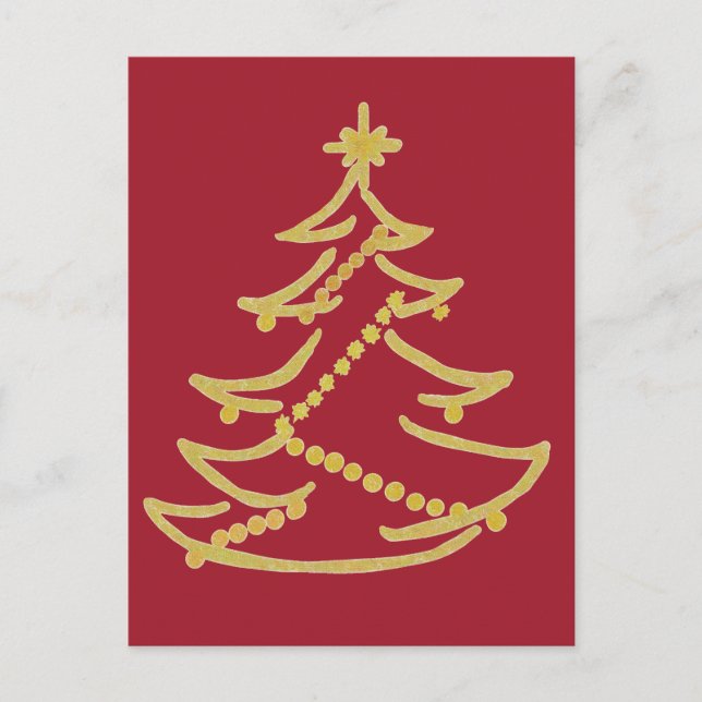 Carte Postale Sapin de Noël élégant (Devant)