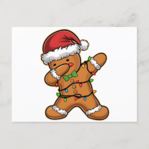 Carte Postale Sapin de Noël en pain d'épices lumineux Dabbing