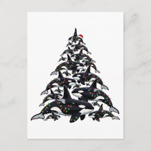 Carte Postale Sapin de Noël orque pour l'amour de l'océan et de