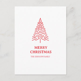 Carte Postale Sapin de Noël Scandi Minimaliste Simple Vacances