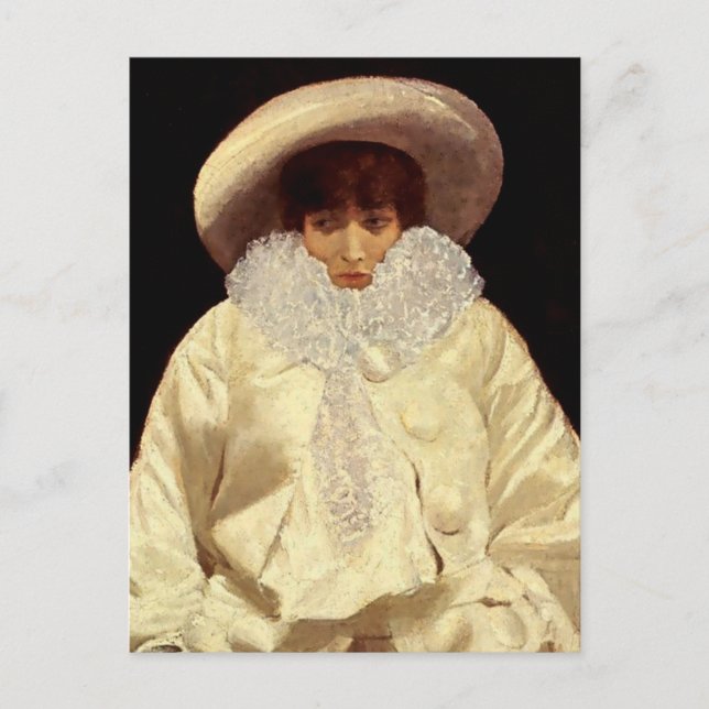 Carte Postale "Sarah Bernhardt comme Pierrot" de Giuseppe De Nit (Devant)