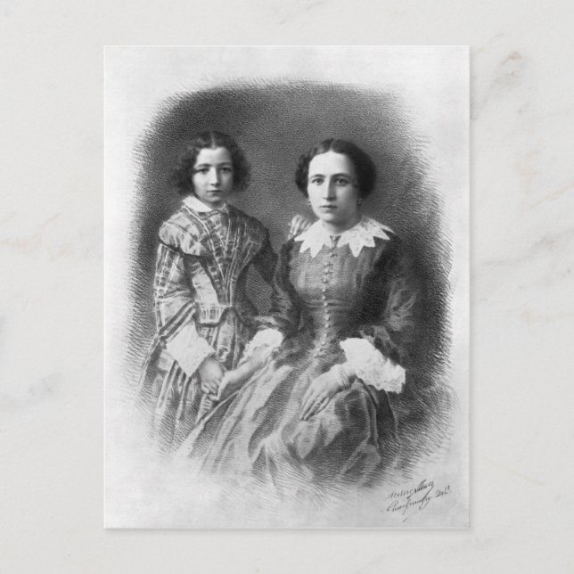 Carte Postale Sarah Bernhardt et sa mère? (Devant)