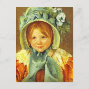 Carte Postale Sarah dans une Bonnet verte par Mary Cassatt
