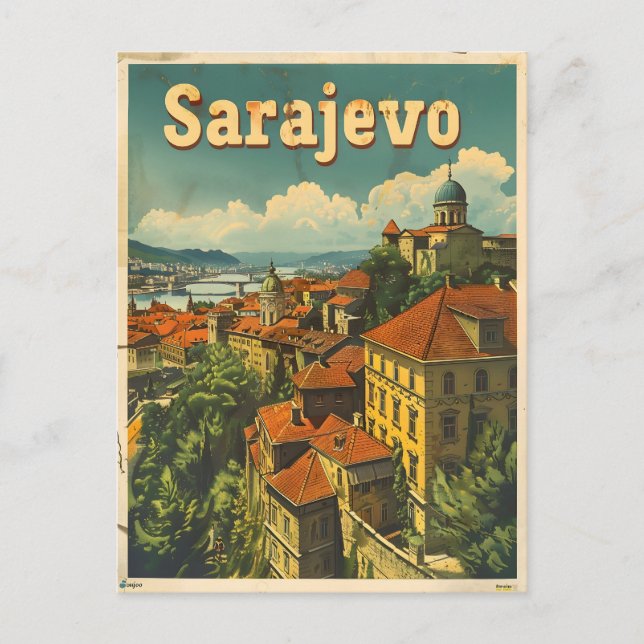 Carte Postale Sarajevo Bosnie-Herzégovine Vintage (Devant)