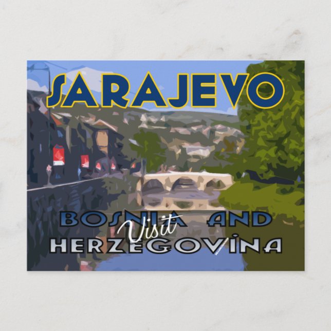 Carte Postale Sarajevo, Visite en Bosnie-Herzégovine (Devant)