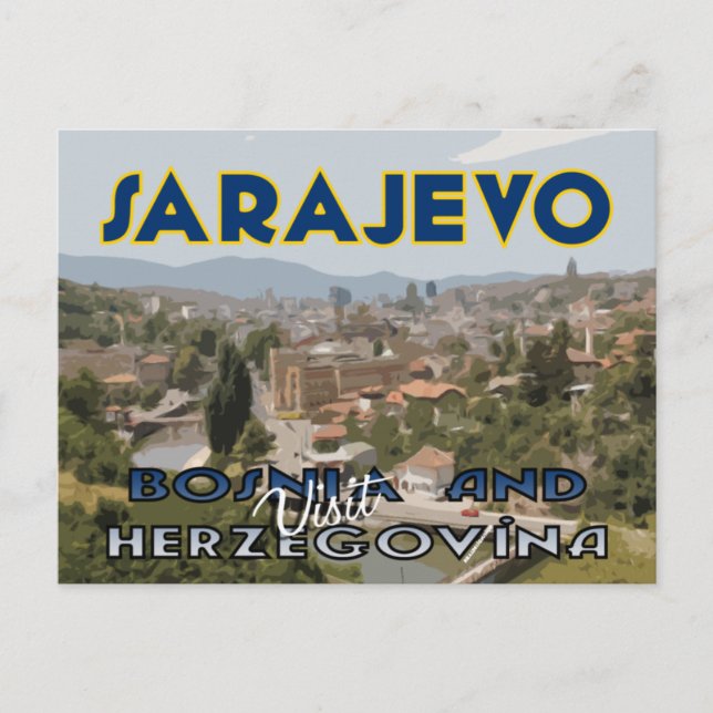 Carte Postale Sarajevo, Visitez la Bosnie-Herzégovine (Devant)