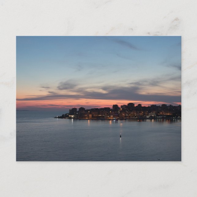 Carte Postale Sarande, Albanie, au coucher du soleil (Devant)