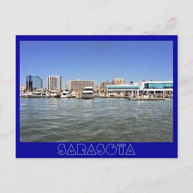 Carte Postale Sarasota, Floride skyline de la baie. (Devant)