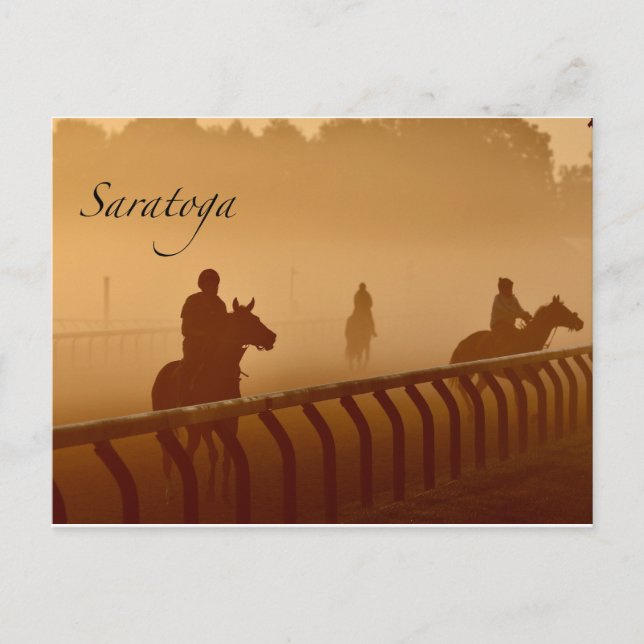 Carte Postale Saratoga - Les motards dans la brume du lever du s (Devant)