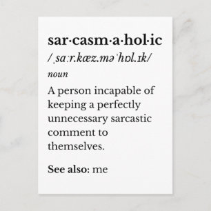 Carte Postale Sarcasmaholic – Dictionnaire d'humour sarcastique