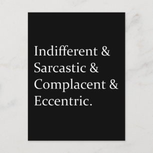 Carte Postale Sarcastic Funny List Design