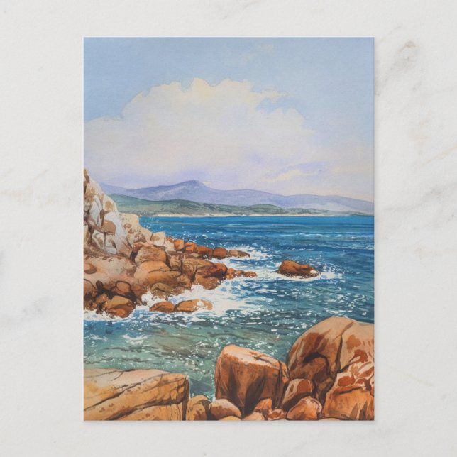 Carte Postale Sardaigne Italie aquarelle peinture (Devant)