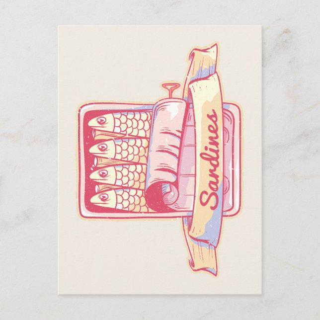 Carte Postale Sardines dans une boîte (Devant)