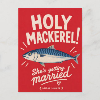 Carte Postale Sardines maquereaux de douche de mariée côtière Pl