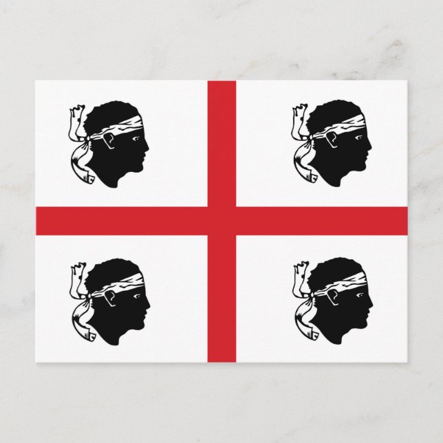 Carte Postale sardinia drapeau italie île ethnique (Devant)