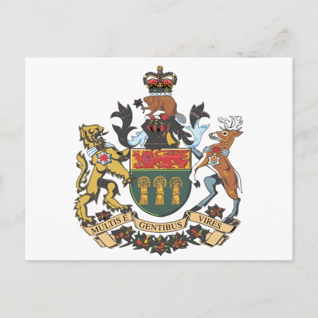 Carte Postale Saskatchewan (Canada) Armoiries (Devant)