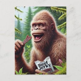 Carte Postale Sasquatch dans une forêt humide