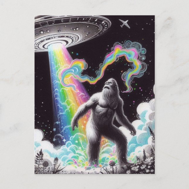 Carte Postale Sasquatch et UFO (Devant)