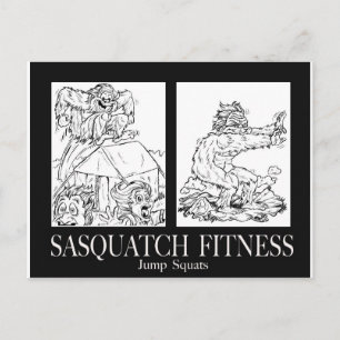 Carte Postale Sasquatch Fitness Series Pic #1 JUMP SQUATS