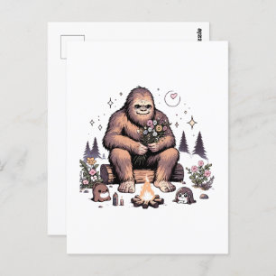 Carte Postale Sasquatch Holding Flowers