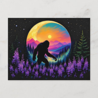 Carte Postale Sasquatch Rainbow Mountain Moon Wall Clock