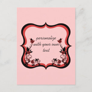 Carte postale Sassal Floral Frame, Rouge