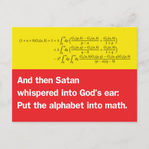 Carte Postale Satan hurlait : Mettre l'alphabet dans les maths