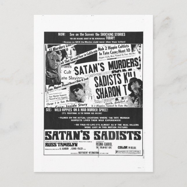 CARTE POSTALE SATAN'S SADISTS (Devant)