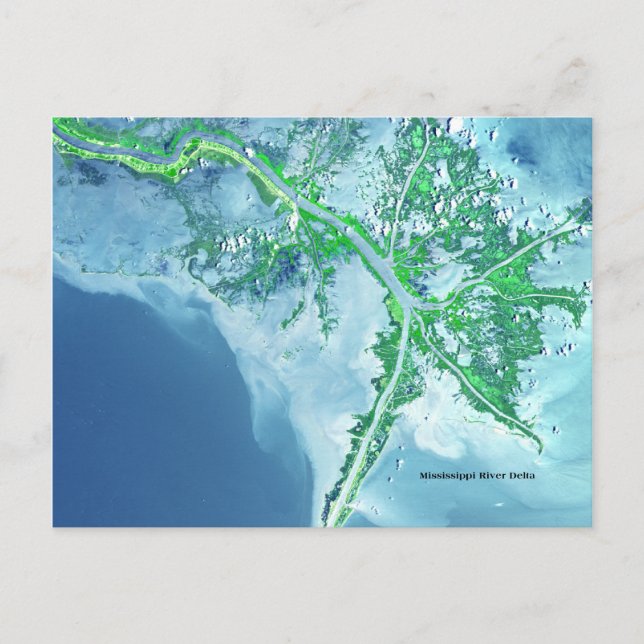 Carte postale satellite Delta de la rivière Missis (Devant)