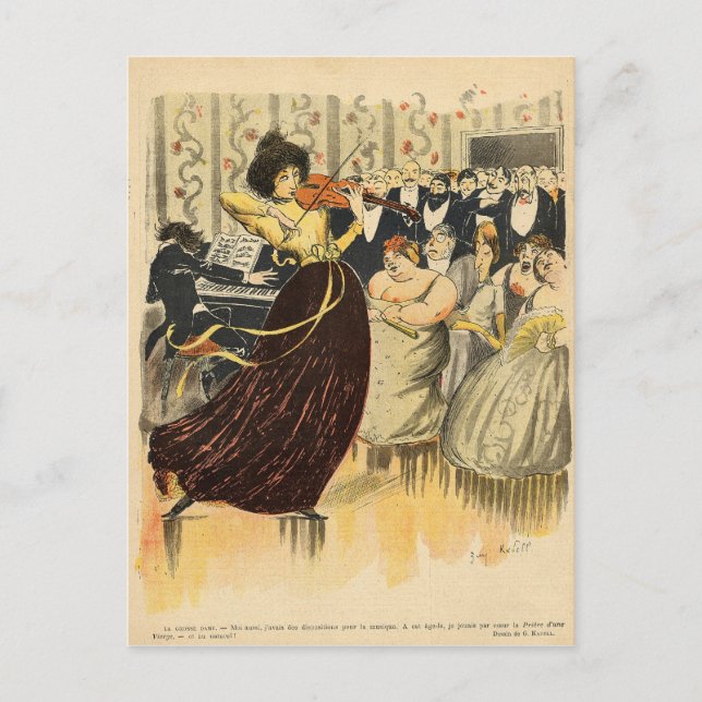Carte Postale Satire d'une soirée musicale de salon (Devant)