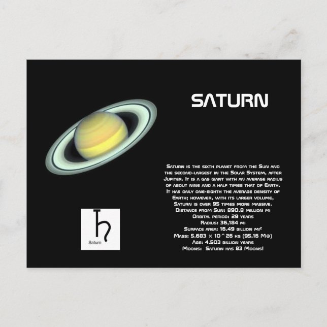 Carte postale Saturn (Devant)