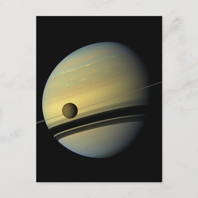 Carte Postale Saturn & Titan Cassini Photo spatiale (Devant)