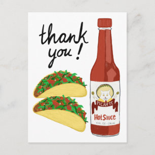Carte Postale Sauce piquante TACOS Chat Maracas MERCI