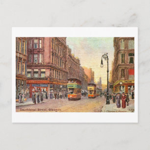Carte Postale Sauchiehall Street vintage à Glasgow, Écosse,