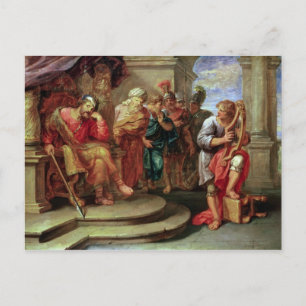 Carte Postale Saul à l'écoute de David Jouer à la harpe