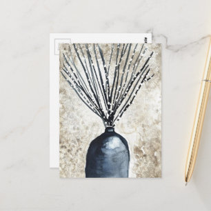 Carte Postale Saule dans l'aquarelle du vase