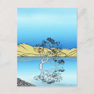 Carte Postale Saule dans le lac Wanaka Nouvelle-Zélande