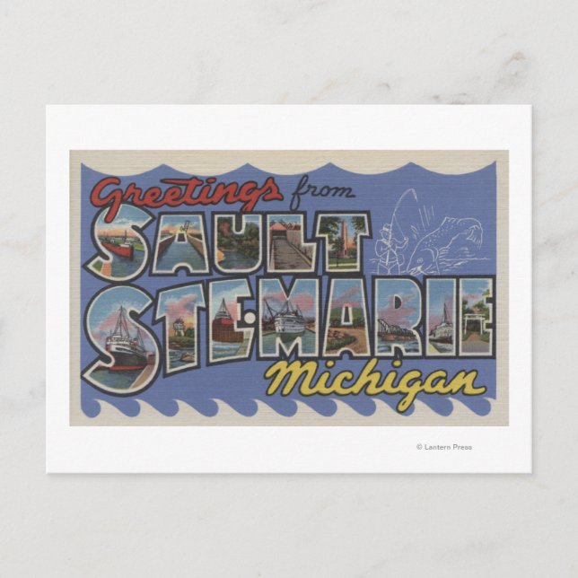 Carte Postale Sault Ste. Marie, Michigan - Scènes de grandes let (Devant)