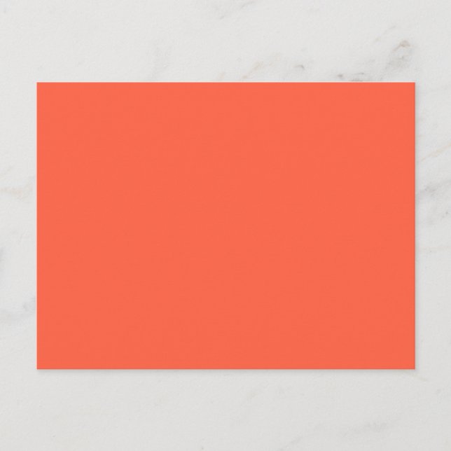 Carte Postale Saumon de tomate Orange Solid Tendance Couleur Arr (Devant)