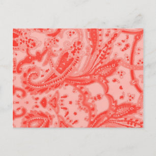 Carte Postale Saumon Pink Paisley
