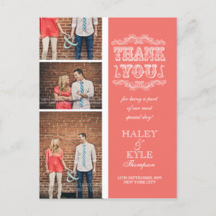 Carte Postale SAUMON vintage 3 Photo Mariage Merci