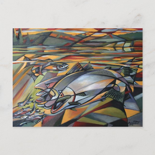 Carte postale saumonée de cubisme de lever de (Devant)