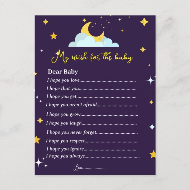 Carte Postale Saupoudrer petit baby shower étoile bébé des voeux (Devant)