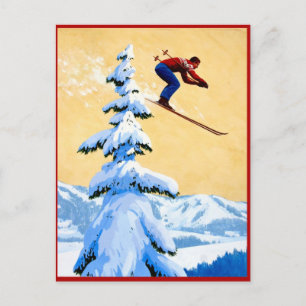 Carte Postale Saut à ski en montagne