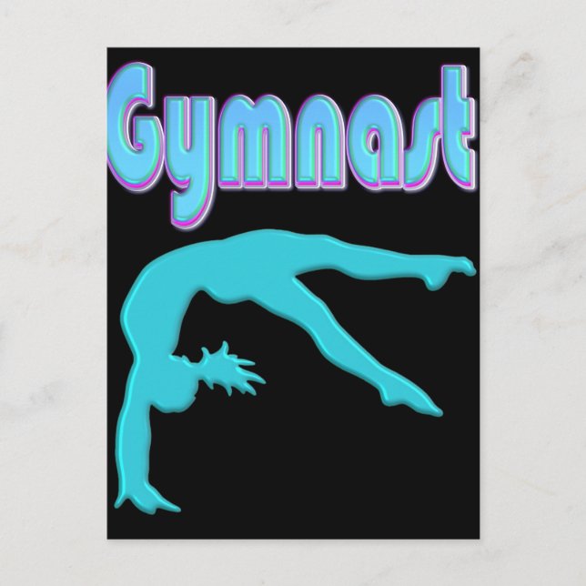 Carte Postale Saut de main arrière de gymnaste pas en avant turq (Devant)