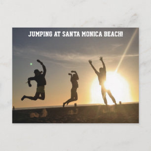 Carte Postale Sauter à Père Noël Monica Beach