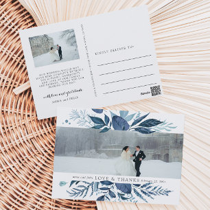 Carte Postale Sauvage Azur Remerciements de photos de mariage