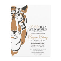 sauvage monde jungle tigre garçon baby shower invi
